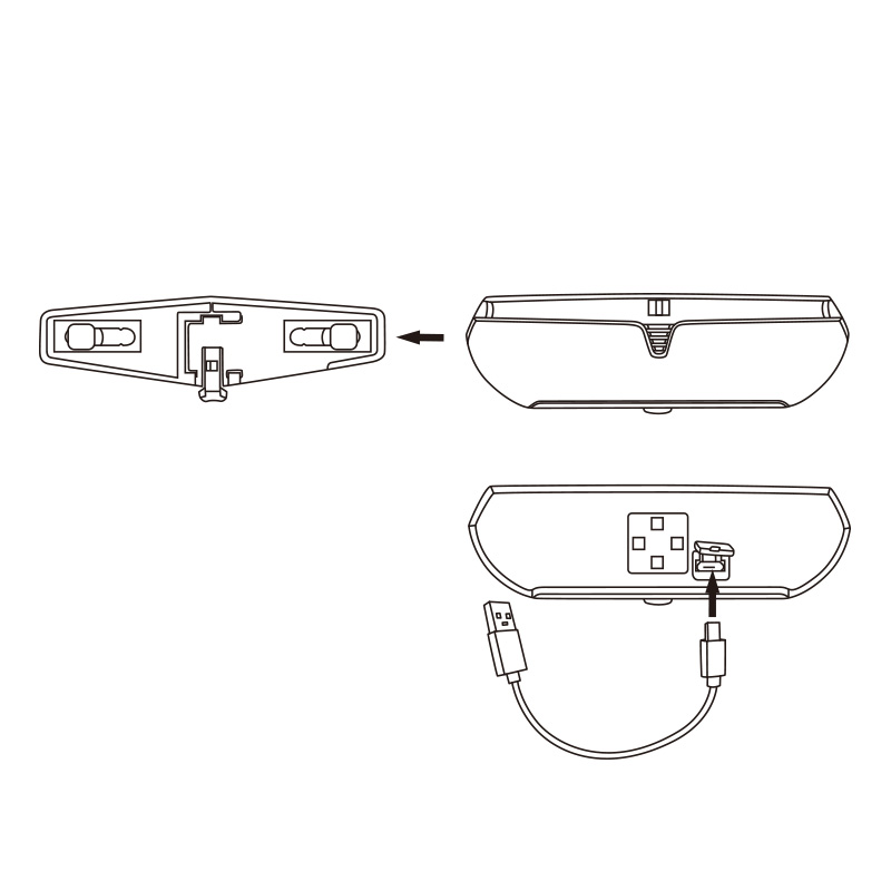429285.QR LYNX Rücklicht USB Eagle <- 50-80 mm ->