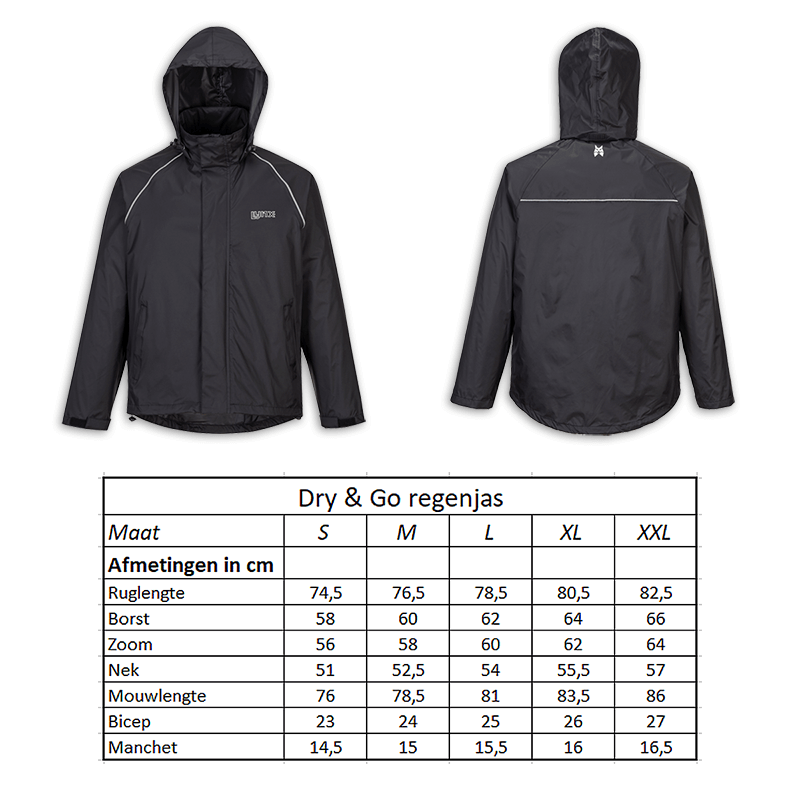 610910.20.M LYNX Rain jacket Dry & Go size M 76.5 x 60 x 58 cm
