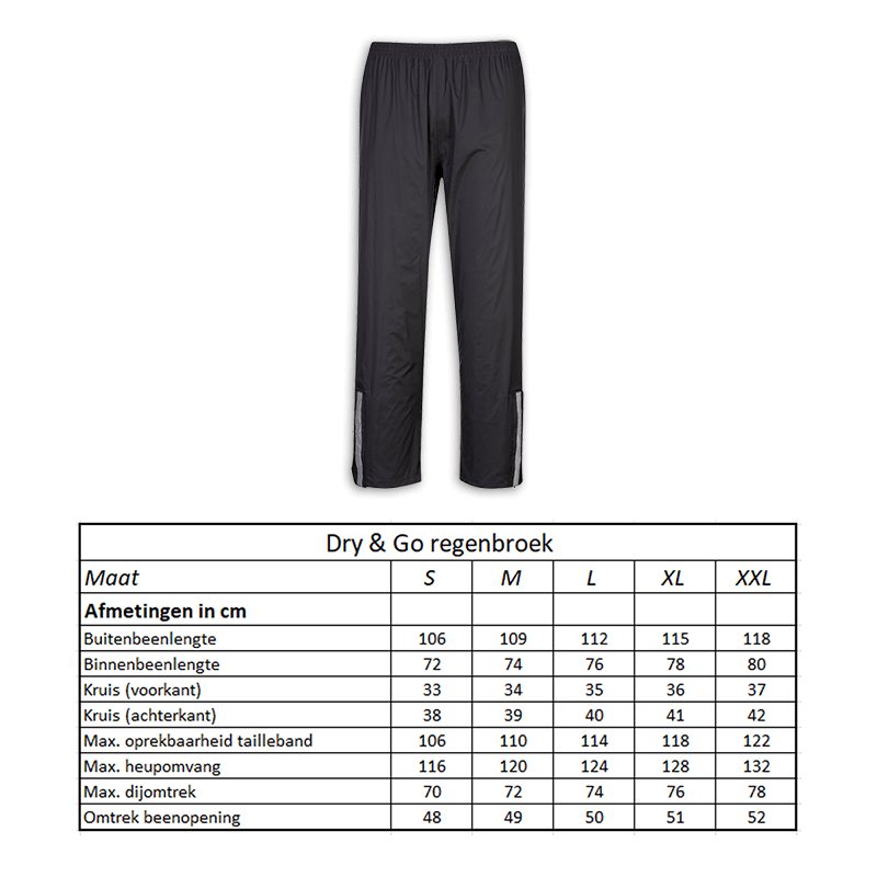610919.20.M LYNX Rain pants Dry & Go size M 109 x 74 x 120 cm